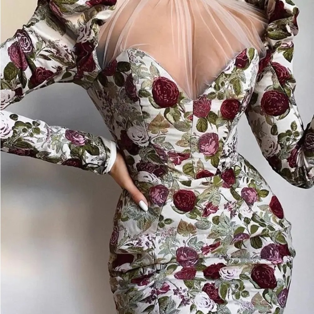 House of CB Floral Long Sleeve Dress